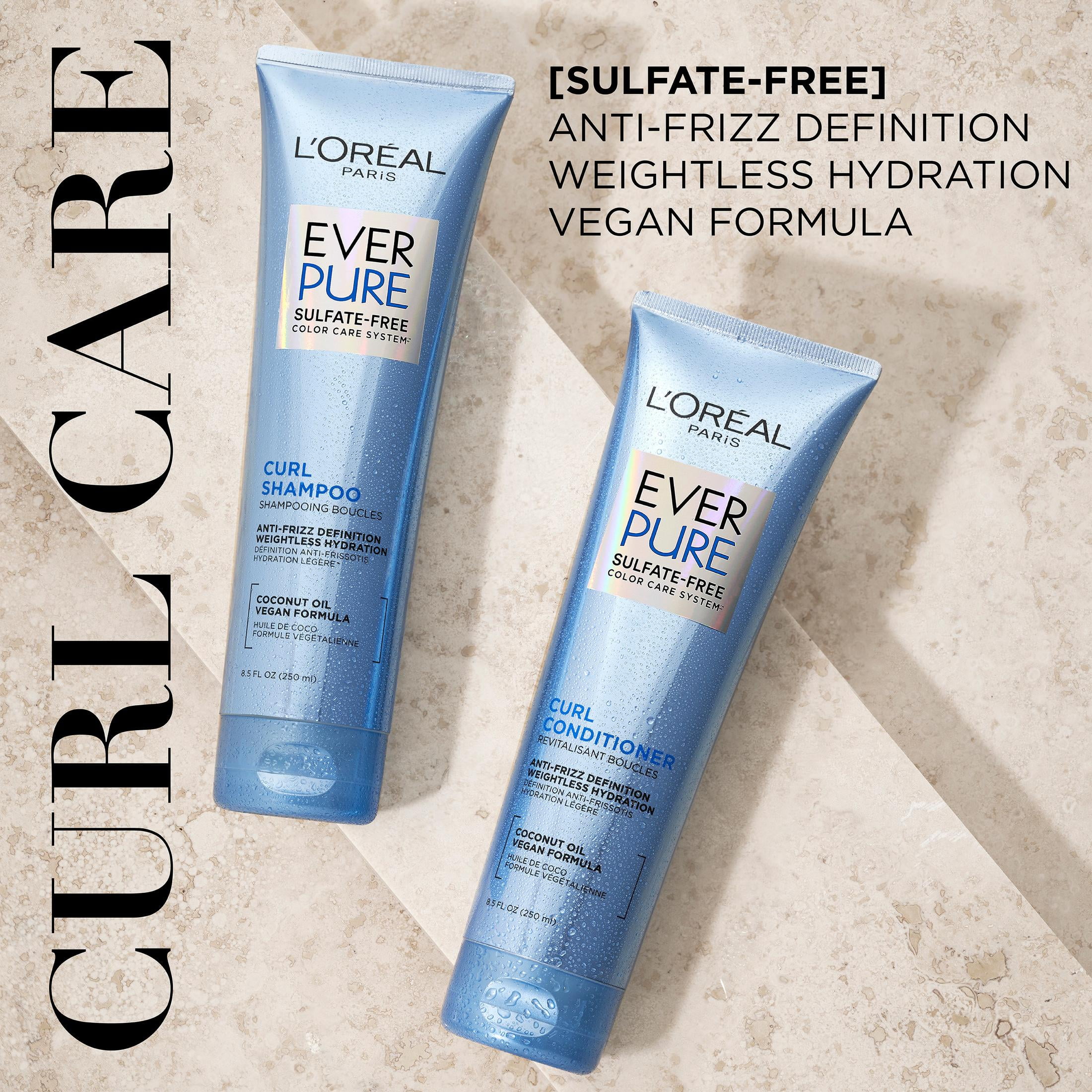 L'Oreal Paris EverPure Sulfate Free Curl Shampoo, Frizz Control, 8.5 fl oz