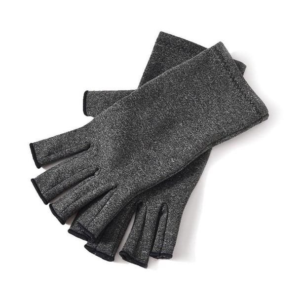 2 pares de guantes de compresión para artritis para mujeres y hombres, alivio del dolor del túnel carpiano, guantes sin dedos para escribir y trabajo diario