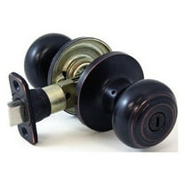 Atlas Ball Privacy Locking Door Knob, Antique Bronze