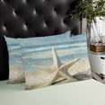thumbnail image 4 of Blue Beige Coastal Beach Throw Pillow Cover 20 x 26 Inch Decorative Pillow Cover Summer Ocean Wave Starfish Lumbar Pillowcase Seasonal Rectangle Cushion Case for Couch Sofa Bed Living Room, 4 of 7