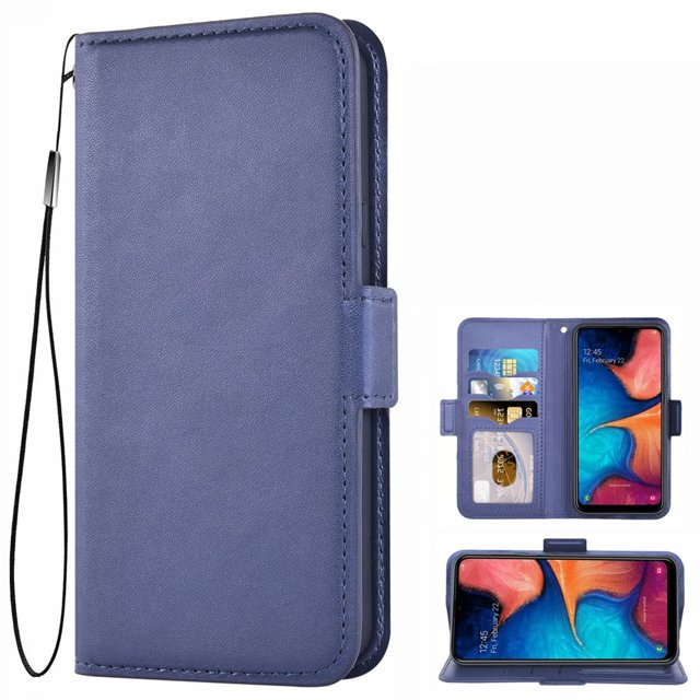 Samsung Galaxy A20-A30 Case, Cell Phone Leather Sleeve PU Leather Cover Wallet Cell Phone Case Cover Compatible for Samsung Galaxy A20-A30 Leather Case - Blue