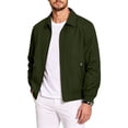 thumbnail image 6 of TOMVIGX Mens Bomber Jacket Lightweight Windproof Flight Jacket Spring Autumn Casual Zip Up Solid Color Lapel Collar Vintage Pilot Outerwear Coat Army Green L, 6 of 7