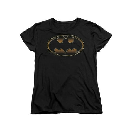 Batman Comic Book Cartoon Superhero Icon Classic Shield Logo Women's T-Shirt Tee