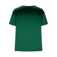 thumbnail image 3 of Satin Tops for Women Deep V Neck Short Sleeve Dressy Silk Blouses Soft Elegant Party Outfits Summer Clothes (M, Green), 3 of 6