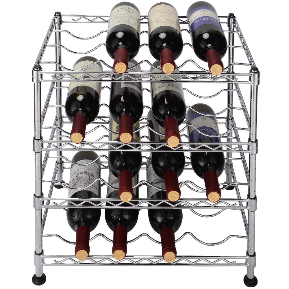SortWise Classics 16Bottle Stackable Wine Rack, 4Tier Wine Storage