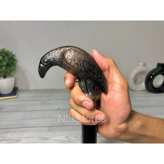 NAUTICALMARTUS BY Antique Brass Crow Raven Head Handle Handmade Victorian Walking Stick Wooden Cane