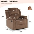 thumbnail image 4 of Bonzy Home Classic Manual Recliner with Soft Fabric Reclining Chair Sofa for Living Room Bedoom, Brown, 4 of 7