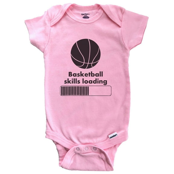 Basketball Skills Loading Funny Baby Bodysuit (Pink), 0-3 Months