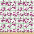 thumbnail image 2 of Ambesonne Floral Fabric by the Yard Upholstery, Romantic Details Flowers, 1 Yard, Hot Pink Green and White, 2 of 5