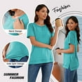 thumbnail image 5 of SHIBEVER Summer Short Sleeve T Shirts for Women Casual Loose Side Split Tunic Tops Comfortable Crew Neck Tops, 5 of 8