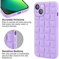 thumbnail image 4 of case for iPhone 13 Case Cover Cute 3D Plaid for Women Girls [Camera Lens Protector] Soft TPU Shockproof Protective Phone Case for iPhone 13 Purple, 4 of 12