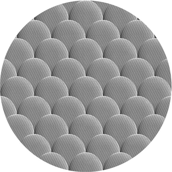 Ahgly Company Indoor Square Patterned Sonic Silver Gray Area Rugs, 3' Square