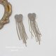 thumbnail image 1 of Women earring girl stud ear drop two tone leaf carbon zircon long wedding event pendant style gift shiny----Ed263-1--Product code 84151 Ed263-1, 1 of 3