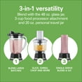 thumbnail image 3 of Hamilton Beach 3-in-1 Electronic Kitchen System, Smoothie Blender with 48 oz. Glass Jar, Food Processor Attachment and 20 oz. Travel Jar, 3 of 14