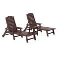 thumbnail image 3 of WestinTrends Aruba 3-Piece Outdoor Patio Chaise Lounge Chair with Wheels & Cup Holder with Patio Side Table, Dark Brown, 3 of 16