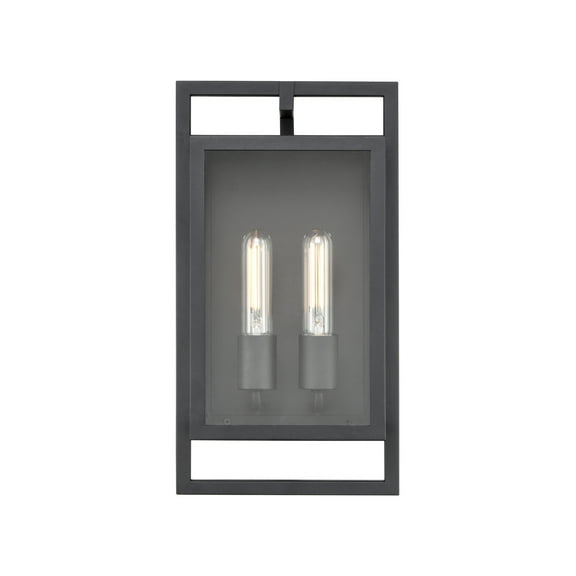 Millennium Lighting  Agatha 2 Light Outdoor Wall Sconce in Textured Black 15.6  Inch