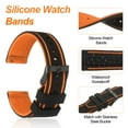 thumbnail image 3 of Correas de reloj de silicona Uxcell de 22 mm de ancho, correas de reloj de goma suaves con hebilla negra mate para hombres y mujeres, negro y naranja, 3 of 6