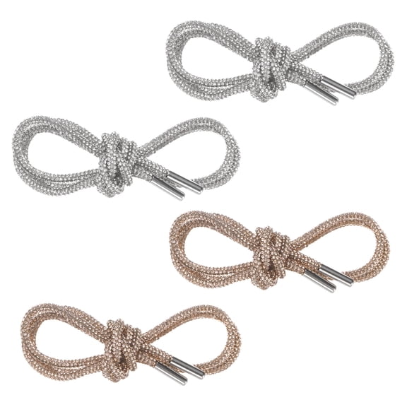 Uxcell 2-Pares Cordones de Strass 39" Cuerdas de Cristal para Zapatillas Blancas, champán