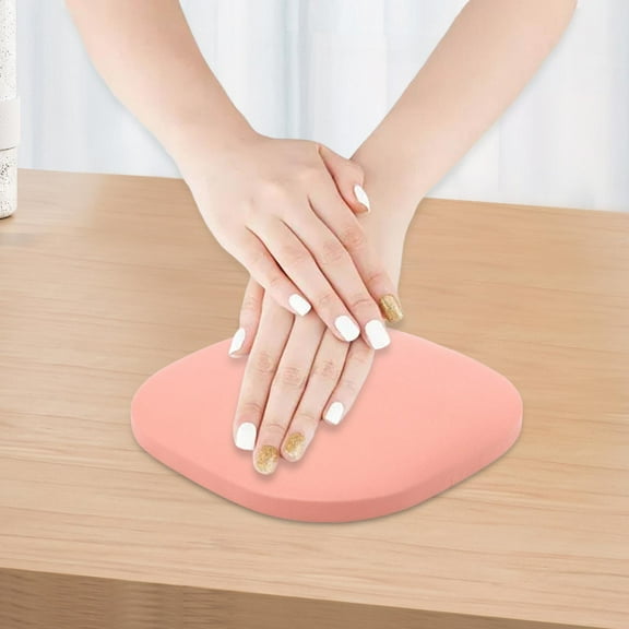 Manicure Nail Art Hand Cushion Pillow PU Leather Lightweight Nail Art Accessories Tool for Nail Salons or Home Use Reusable Durable Pink