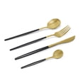 thumbnail image 2 of Juego de Cubiertos Idea Nuova Dorados con Negro 24 pzas Cuchillo Cucharas y tenedores Cubiertos Modernos, 2 of 7