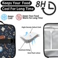thumbnail image 4 of Football and Volleyball Navy Pattern Bento School Insulated Lunch Bag Box with Shoulder Strap and Bottle Holder, 11" X 9.5" X 3.5", 4 of 5