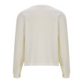 thumbnail image 5 of Utoimkio Women's Long Sleeve Tops 2025 Solid Color Shirt Drop Shoulder Boat Neck Tops Loose Fit Casual Blouses for Women, 5 of 9