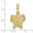 thumbnail image 2 of 19.3mm 10k Solid Yellow Gold 2-d Sea Turtle With Spiny Shell Charm Pendant Necklace for Women, 2 of 2