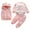 Pink, variant on XUELUO Toddler Boys Casual Outfit Sets Baby Girls 3 Pieces Sets Cute Print Long Sleeve Sweatshirts   Hooded Vest Jacket   Elastic Waist Clothing Holiday Wear
