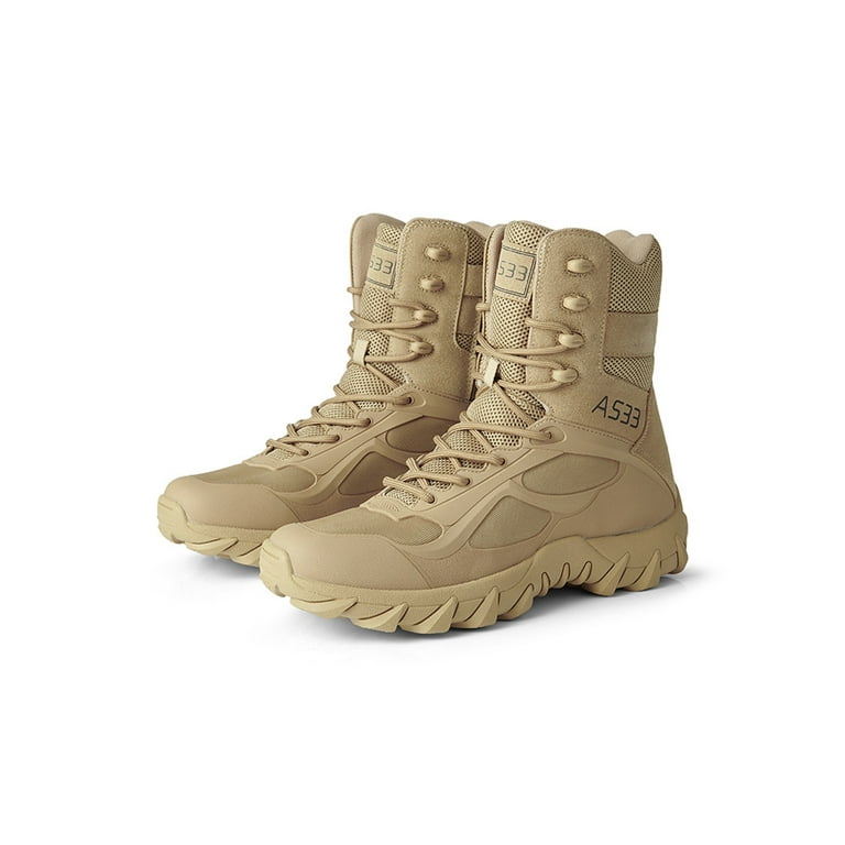 molecuul pasta ontrouw Harsuny Men's Military Tactical Work Boots Lace-Up Motorcycle Combat Boots  Sand Color 10 - Walmart.com