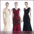 thumbnail image 1 of Vestido pequeño de banquete europeo y americano con lentejuelas y bordado hecho a mano, 1 of 5