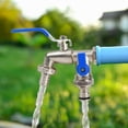 thumbnail image 4 of Outdoor Brass Garden Faucet with 1 Inlet 2 Outlets, Dual Hose Bib Spigot for Yard, Patio, Balcony, Frost Proof Leak Resistant, 4 of 5