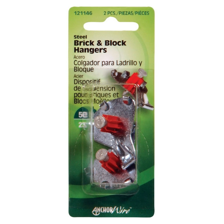 Hillman AnchorWire Steel-Plated Brick Picture Hanger 50 lb 2 pk Hillman AnchorWire Steel-Plated Brick Picture Hanger 50 lb 2 pk