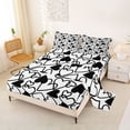 thumbnail image 2 of Erosebridal Kawaii Loves Pattern Full Size Sheets,White Black Heart Print Bed Sheets For Kids 4pcs, 2 of 6