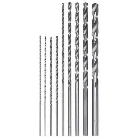 

9Pcs Twist Drill Bit Extra Long High Speed Steel Drilling Tool Set Kit for Plastic Wood