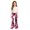 Pink&&100, variant on CONROSES Girls Pants Flread Leg Slim Pants for Girls Trendy Graphic High Waist Leisure Jogger Pants With Pockets