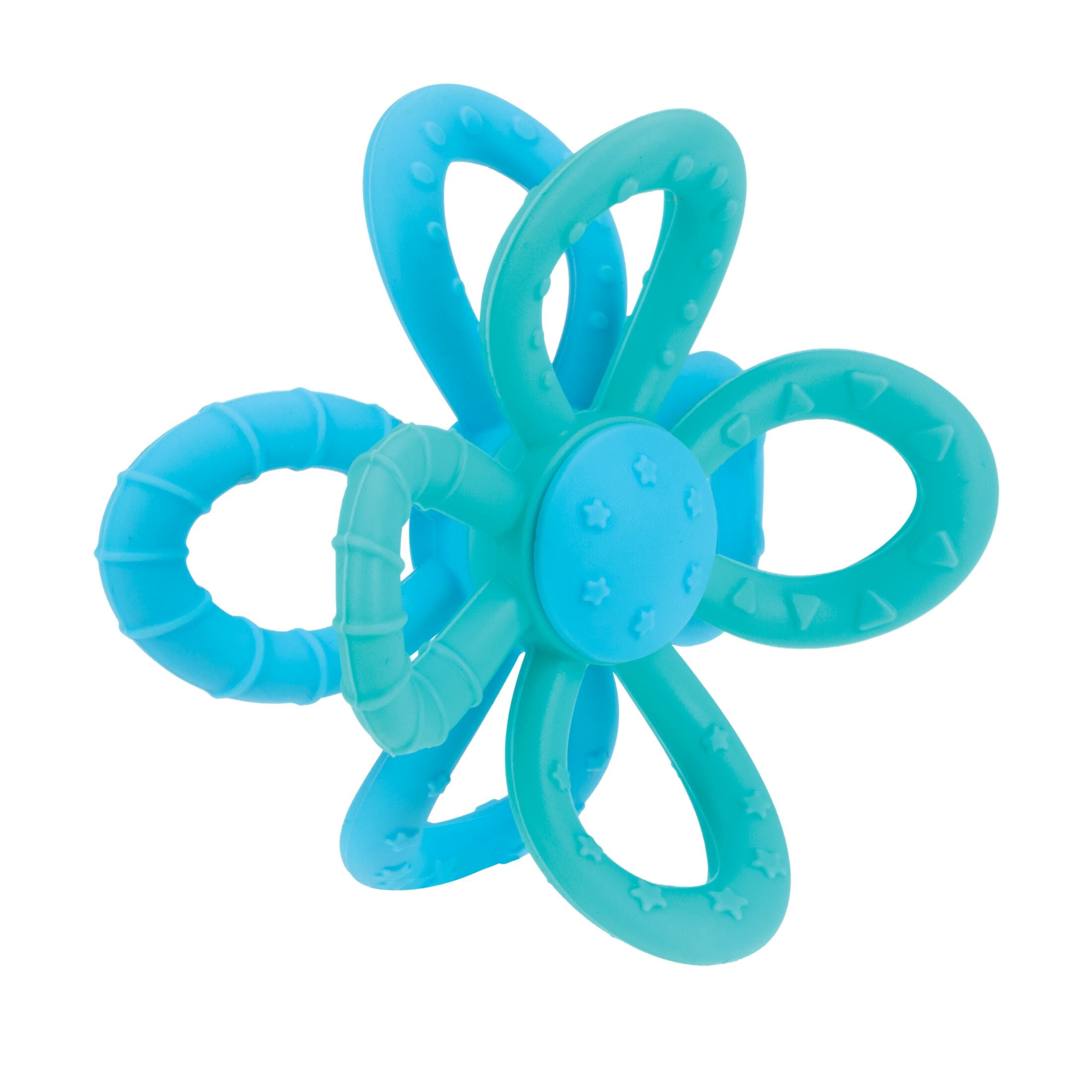 Nuby Fun Loops Silicone Teether for Infants, Blue & Aqua