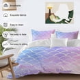 thumbnail image 3 of 3 Piece Purple Pink Scale Duvet Cover Set California King, Microfiber Comforter/Quilt Cover with Corner Ties and 2 Pillowcases, Gradient Overlay Geometric All Season Soft Bedding with Zipper Closure, 3 of 8