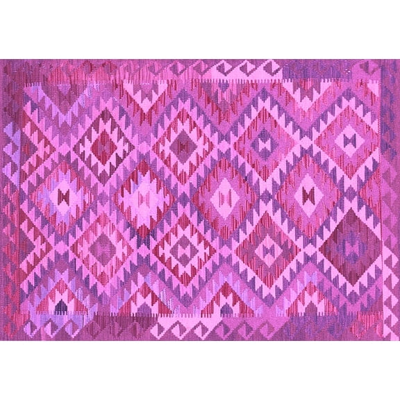 Ahgly Company Indoor Rectangle Southwestern Purple Country Area Rugs, 5' x 7'