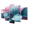 thumbnail image 2 of Designart "Pink Turquoise Leaf Of Splendor Delicate Allure" Floral Art Living Room Set, 2 of 5