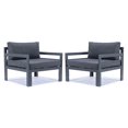 thumbnail image 1 of Juego de 2 sillones de aluminio negro para patio al aire libre de LeisureMod Chelsea con cojines LeisureMod CSAR30BL2, 1 of 2