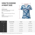 thumbnail image 4 of Zufioo Leaves And Flowers for Women's Deep V-neck Short-sleeved T-shirt, Top with Short Sleeves - with Stainless Steel Buckle, Moisture Wicking, Ideal Home Wear-XX-Large, 4 of 9