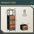 thumbnail image 4 of 3 Drawers Vertical Wood File Cabinet, Mobile Filing Cabinet with Open Storage Shelves & Adjustable feet, Filing Cabinets for Home Office, Fits A4 or Letter Size, Easy to Assemble, 4 of 6