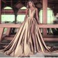 thumbnail image 1 of Vestido de otoño-invierno para mujer, vestido sexy con escote en V profundo, vestido de novia, 1 of 2