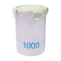 ‌PuSpu Graduated Round Plastic Storage Jars Set Light Blue PP 14.5cm 1pc Kitchen Organizer for Snacks Grains Baking Ingredients Leak-Proof Freshness Preserving Container