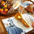 thumbnail image 3 of Fall Thanksgiving Placemats Watercolor Pumpkin Place Mats for Dining Room Dinner Table Autumn Blue Leaves Washable Table Mats Kitchen Decorations Set of 4, 3 of 6