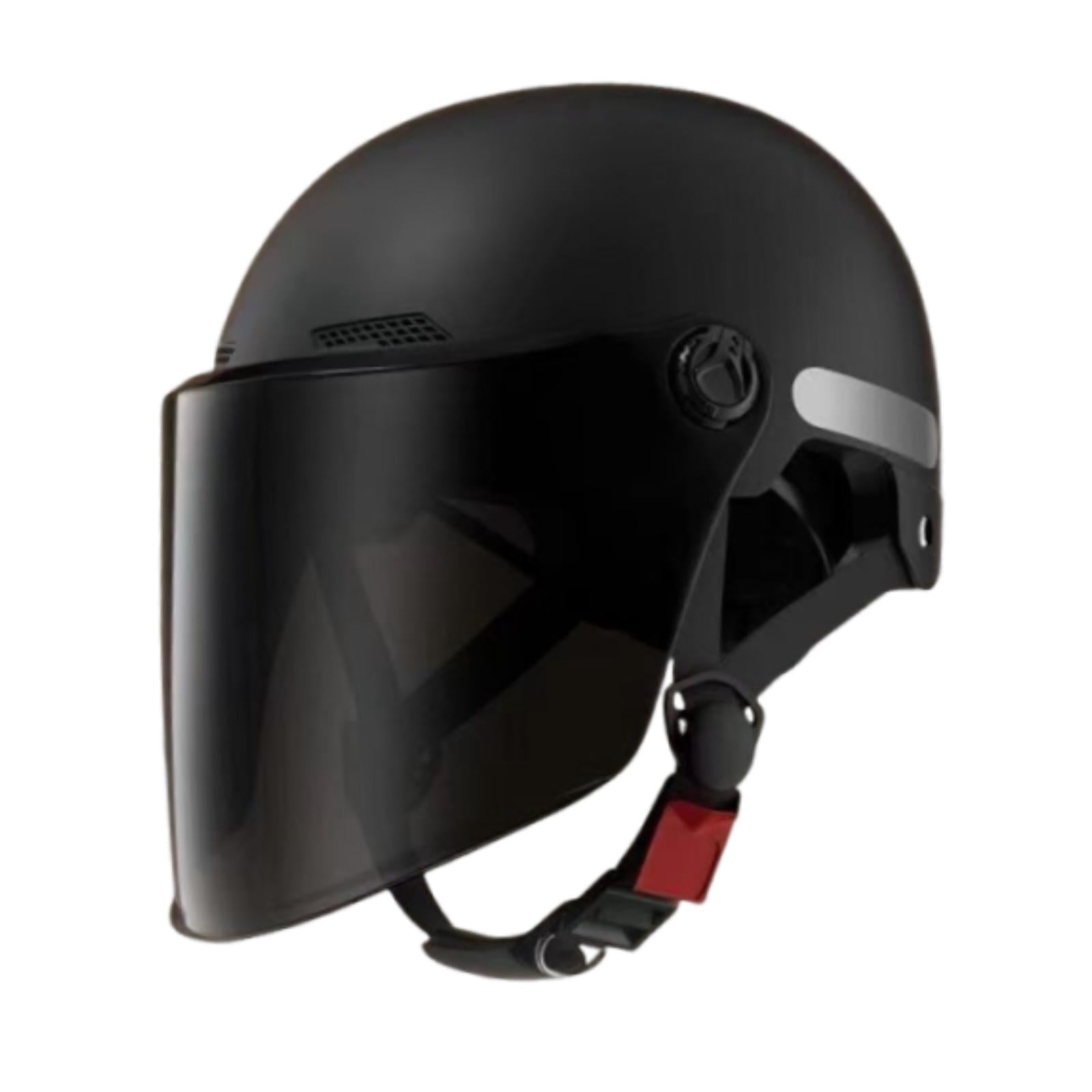 Nishiyuenyi Motorcycle Half Helmet Accessories Vintage Design for Cycling Bike Motocross Black
