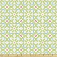 thumbnail image 1 of Neutral Color Fabric by the Yard, Mosaic Geometric Forms in Square Shapes of Nature Branch Effects, Decorative Upholstery Fabric for Sofas and Home Accents, Fern Green and White by Ambesonne, 1 of 5