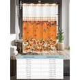 thumbnail image 6 of No Hook Cloth Fabric Shower Curtain with Snap in Liner, Yellow Orange Pumpkin Fall Waterproof Shower Curtains Set with See Through Top Window, Thanksgiving Plaid Botanical Floral 72"x84", 6 of 6