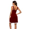 thumbnail image 4 of Women's Tank Dress Sleepwear Summer Soft Nightgown Loose Tank Sleepdress Sleeveless Sleepshirt,V-neck Lace Trim Tank Night Gown Cotton Comfy Casual Nightshirt Pajamas Dress,S-2XL Red, 4 of 7