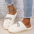 thumbnail image 5 of NOKIO Women'S Warm Terry Cloth Slippers Women's Fashion Rhinestone Bowknot Plush Warm Closed-Toe Casual Slippers Women'S Cozy Slipper Sandals Non-Slip Women'S Indoor Slippers, 5 of 9